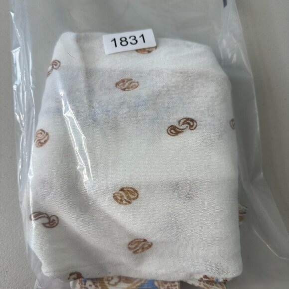 Martha Stewart Cardigan Sweater Size M Cream Blue Paisley - Picture 2 of 11